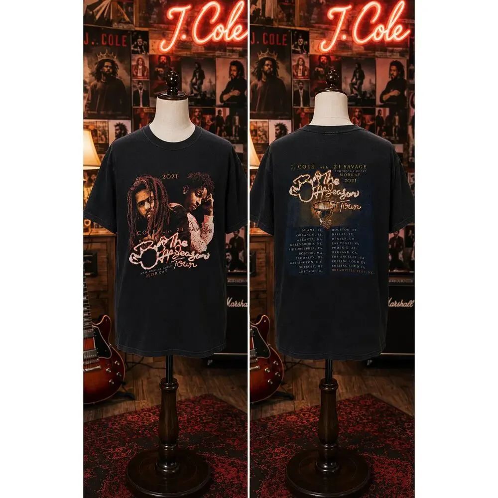 J. Cole 2021 The Off-Season Tour 21 Savage Moray Tee XL